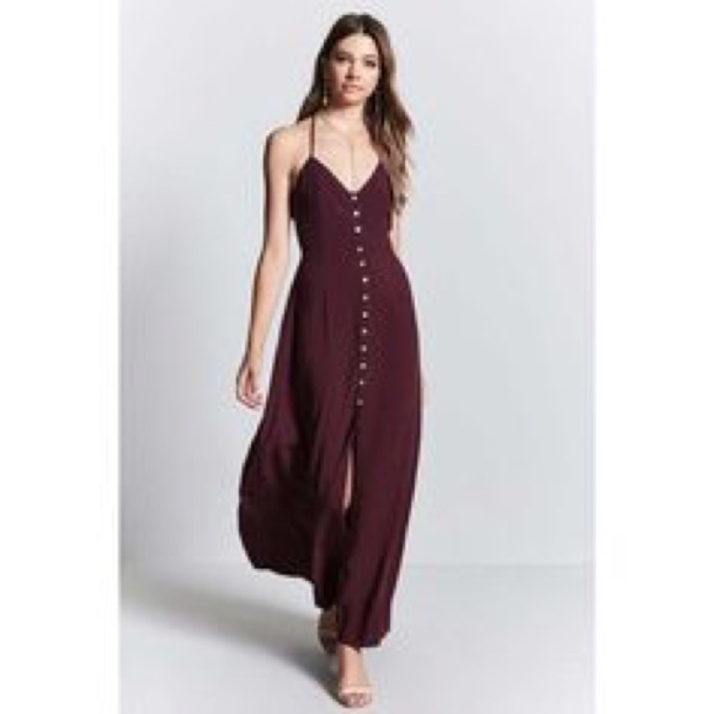 FINAL SALE NWT Aubergine Button Front Maxi